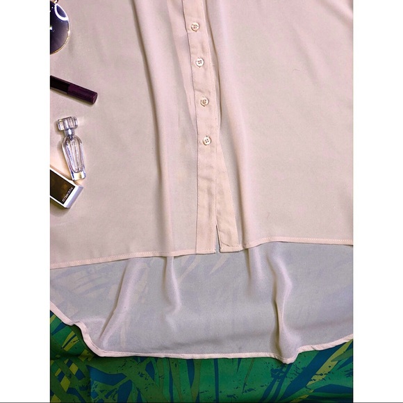 Sleeveless Sheer Button up Blouse Medium - Picture 3 of 7